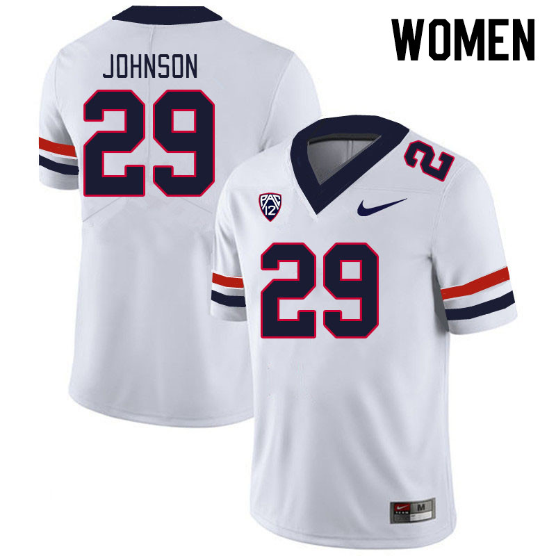 Women #29 Brandon Johnson Arizona Wildcats College Football Jerseys Stitched-White